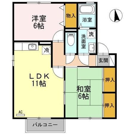 エバーグリーンB棟の物件間取画像